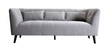 Wygodna sofa z tkaniny lnianej z trzyosobowym podwójnym siedziskiem lub jednym siedziskiem
